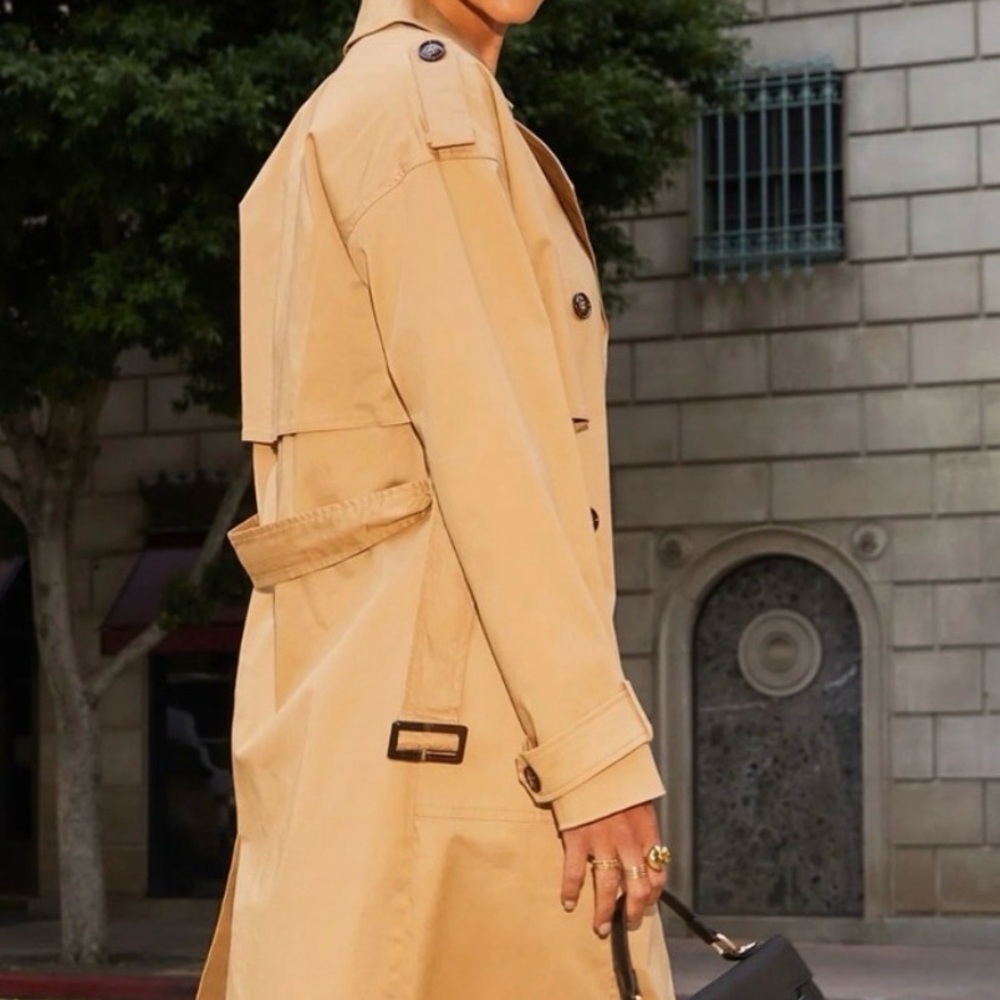 Vici Business Affairs Double-Breasted Tan Trench Coat NWOT - Picture 2 of 6